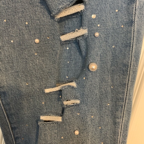 Forever 21 Pearl & Rhinestone Boyfriend Jeans - Picture 4 of 5